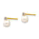 14K Yellow Gold 5-6mm Near Round Freshwater Cultured Pearl Cubic
Zirconia Post Earrings