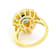 Blue Topaz And Lab White Sapphire Ring In 18K Gold Over Sterling Silver 3.08ctw
