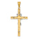 14k Two-tone Gold  Polished INRI Crucifix Cross Pendant