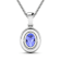 1.09ctw 14K White Gold Tanzanite and White Diamond Pendant with 18 inch
Cable Chain