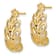 14K Yellow Gold Textured and Diamond-Cut Leaf Pattern Dangle Earrings