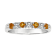 14K White Gold Citrine and Diamond Wedding Band 0.45ctw