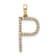 14K Yellow Gold Diamond Letter P Initial Pendant