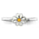 Rhodium Over Sterling Silver White and Yellow Enameled Daisy Children's Ring