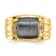 10K Yellow Gold Gray Onyx Cats Eye and 0.01ct Diamond Men's Ring