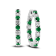 3.58ctw Emerald and Diamond Hoop Earrings in 14k White Gold