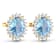 1.92ctw 14K Yellow Gold Aquamarine and White Diamond Halo Earrings