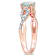 Aquamarine and Diamond 10K Rose Gold Ring 0.78ctw