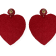 Off Park® Collection, Red Seed Bead Heart Shape Earring.