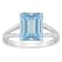 10x8mm Emerald Cut Sky Blue Topaz Rhodium Over Sterling Silver Ring