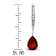 Ruby Color CZ Teardrop Drop Earrings In Sterling Silver