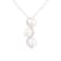 8-9mm White Cultured Freshwater Pearl Sterling Silver Pendant W/Chain