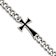 Stainless Steel Polished Black Carbon Fiber Inlay Cross Bracelet