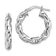 Rhodium Over Sterling Silver 4x14mm Twisted Hoop Earrings