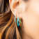 14K Yellow Gold Over Sterling Silver Double Hoop Enamel Earrings in
Turquoise Color