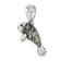 Rhodium Over Sterling Silver Polished Crystal Manatee Pendant
