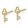 14k Yellow Gold Cubic Zirconia Key Post Earrings