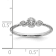 Rhodium Over 14K Gold Roped Band Petite Round Diamond Ring 0.10ctw