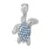 Rhodium Over Sterling Silver Polished Crystal Turtle Pendant