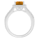 7mm Cushion Citrine 1/4 ctw Diamond Rhodium Over Sterling Silver Halo Ring