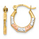14k Yellow Gold and Rhodium Over 14k Yellow Gold 1/2" Hoop Earrings