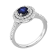 Sapphire and Diamond 14k White Gold Double Halo Engagement Ring 1.25ctw