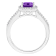 8x6mm Emerald Cut Amethyst 1/4 ctw Diamond Rhodium Over Sterling Silver
Halo Ring