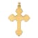 14k Yellow Gold Polished and Textured Fancy Fleur-de-Lis Cross Pendant