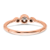 14K Rose Gold Roped Band Petite Round Diamond Ring 0.10ctw