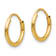 14K Yellow Gold Polished Endless Hoop 3 Pair Earring Set