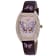 Christian Van Sant Women's Papillon Rose Dial, Black Leather Strap Watch