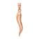 14k Rose Gold Large 3D Italian Horn Pendant