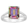10x8mm Emerald Cut Mystic Topaz Rhodium Over Sterling Silver Ring