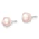 Rhodium Over Sterling Silver 5-6mm Pink Round FWC Pearl Stud Earrings