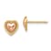 14K Yellow Gold and 14K Rose Gold 7mm Beaded Heart Stud Earrings