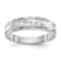 Rhodium Over 14K White Gold AA Quality Trio Mens Wedding Band