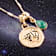 Barse Malachite Taurus Charm Necklace In Bronze