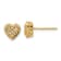 14k Yellow Gold Polished Diamond-Cut Heart Stud Earrings