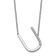 Rhodium Over 14k White Gold Sideways Diamond Initial U Pendant Cable
Link 18 Inch Necklace