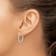 Rhodium Over Sterling Silver Twisted 3x20mm Hoop Earrings
