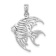 Rhodium Over 14k White Gold Textured Cut-Out Angelfish Charm