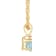 5mm Round Aquamarine with Diamond Accent 14k Yellow Gold Pendant With Chain
