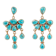 Barse Turquoise Teardrop Chandelier Earrings In Bronze