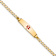 14k Yellow Gold Medical Soft Diamond Shape Red Enamel Curb Link ID Bracelet