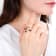 Garnet Black Rhodium Over and 14K Gold Over Sterling Silver Robin Ring
