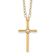 14k Yellow Gold Children's Natural Round Diamond Cross Pendant With 15
Inch Cable Chain