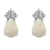 7x5mm Pear Shape Opal with Diamond Accents 14k White Gold Stud Earrings