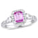 White, Pink Sapphire and Diamond 14K White Gold Ring 1.06ctw
