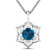 2.05ctw 14K White Gold Blue London Blue Topaz and White Diamond Pendant
with 18 inch Cable Chain