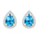 7x5mm Pear Shape Blue Topaz And Created White Sapphire 10k Yellow Gold
Halo Stud Earrings